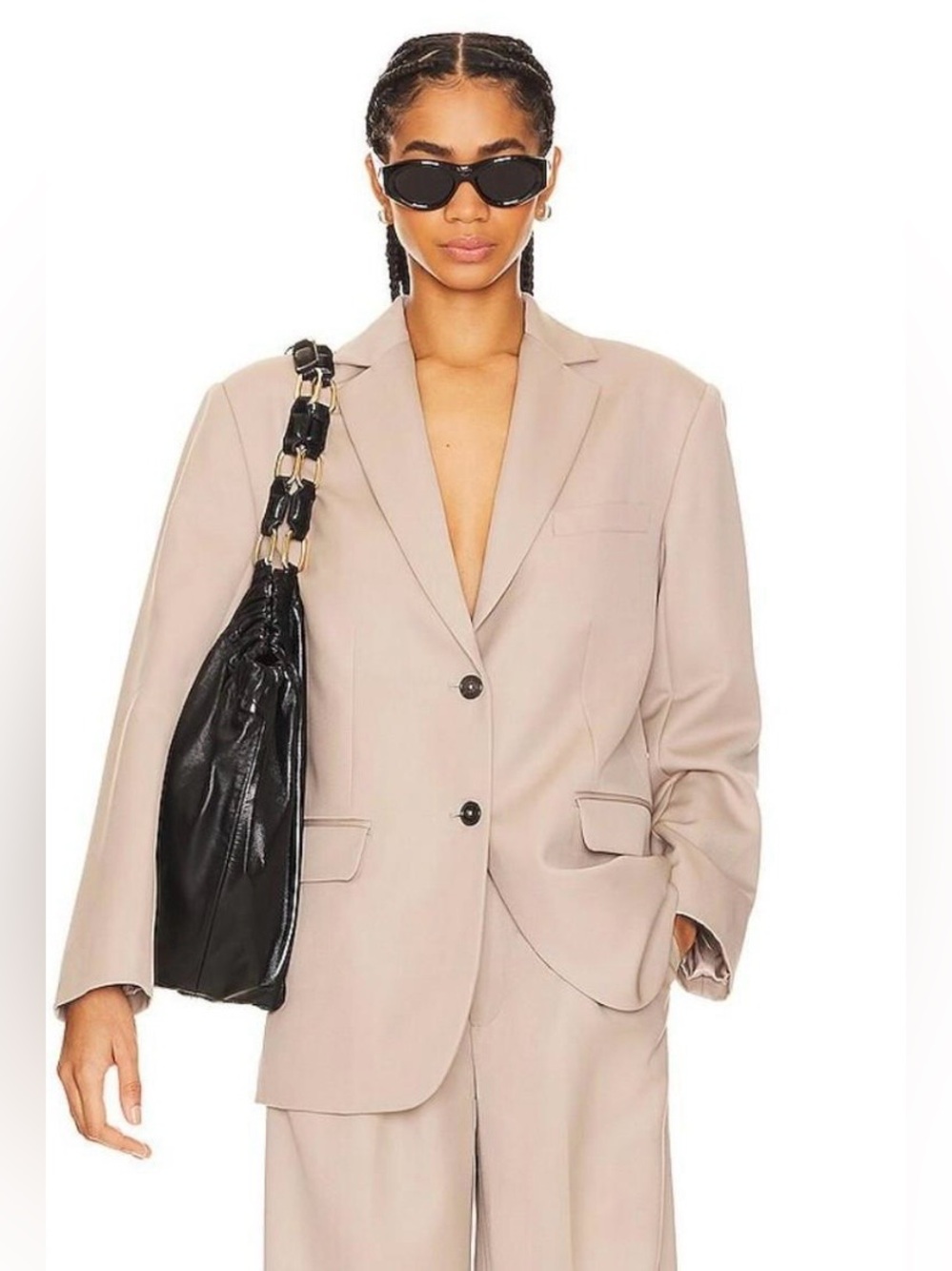 Anine Bing Oversized Blazer in Light Beige